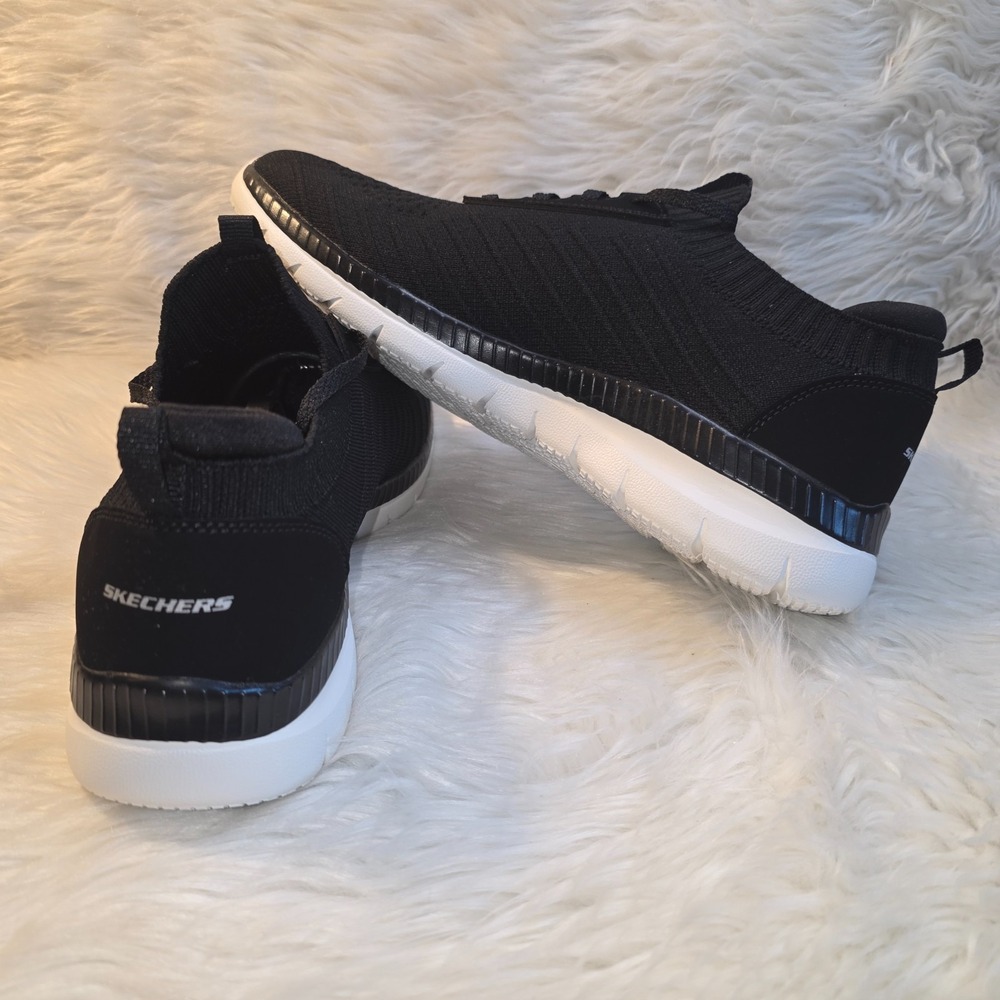 Skechers Bountiful Sneakers – Women's Size 10 — Black/White 56124 BKW - Picture 3 of 8